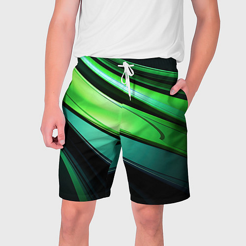 Мужские шорты Абстрактные геометрические плавные линии минимализ / 3D-принт – фото 1