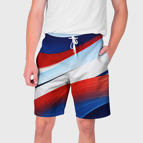 Мужские шорты Волнистая абстракция в стиле минимализм / 3D-принт – фото 1