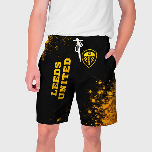 Мужские шорты Leeds United - gold gradient вертикально / 3D-принт – фото 1