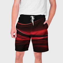Мужские шорты Темная красная абстракция на черном фоне