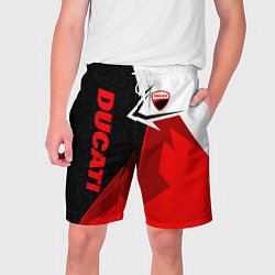Шорты на шнурке мужские Ducati moto - красная униформа, цвет: 3D-принт