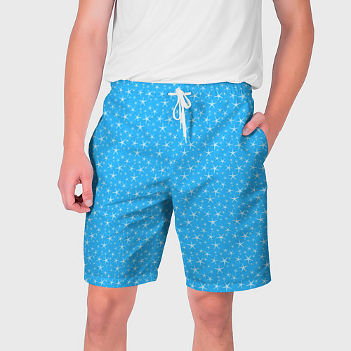 Мужские шорты Голубой со звёздочками / 3D-принт – фото 1