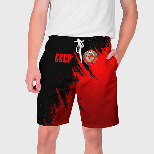 Мужские шорты СССР - черно-красный / 3D-принт – фото 1