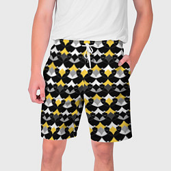 Мужские шорты Желто черный с белым геометрический узор
