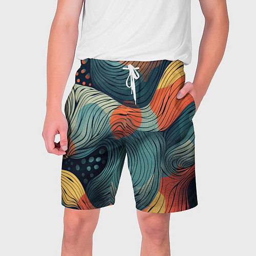 Мужские шорты Волны линиями / 3D-принт – фото 1