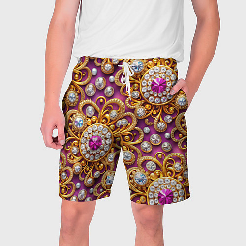 Мужские шорты Ювелирный паттерн / 3D-принт – фото 1