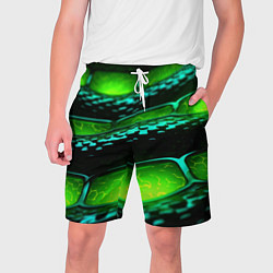 Мужские шорты Зеленая змеиная абстрактная текстура