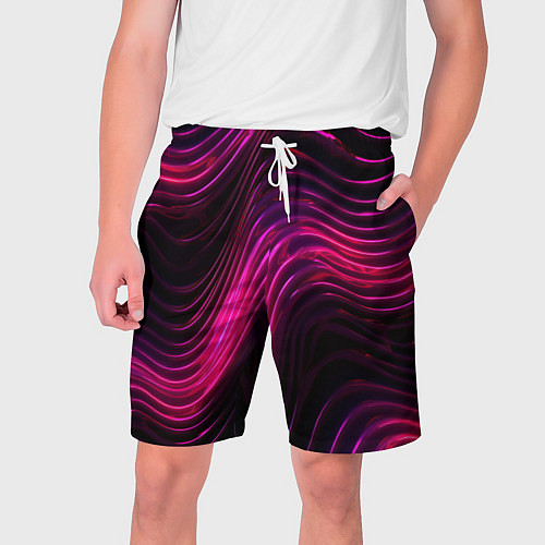 Мужские шорты Неоновая яркая геометрическая абстракция со светом / 3D-принт – фото 1