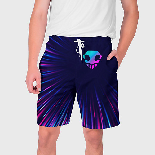 Мужские шорты Bleach neon blast lines / 3D-принт – фото 1