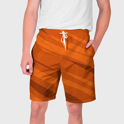 Шорты на шнурке мужские Тёмный оранжевый полосами, цвет: 3D-принт