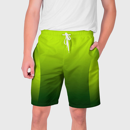 Мужские шорты Яркий зеленый градиентный комбинированный узор / 3D-принт – фото 1