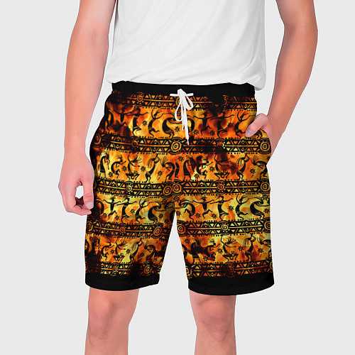 Мужские шорты Кокопелли - танцы в огне / 3D-принт – фото 1