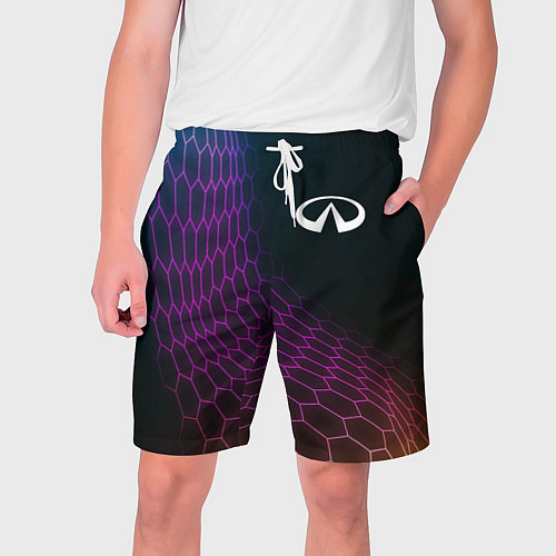 Мужские шорты Infiniti neon hexagon / 3D-принт – фото 1