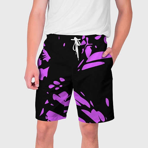 Мужские шорты Фиолетовая абстракция / 3D-принт – фото 1