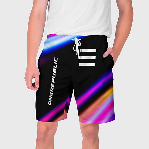 Мужские шорты OneRepublic neon rock lights / 3D-принт – фото 1