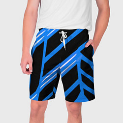 Мужские шорты Black and white stripes on a blue background