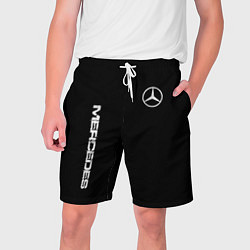 Шорты на шнурке мужские Mercedes benz logo white auto, цвет: 3D-принт