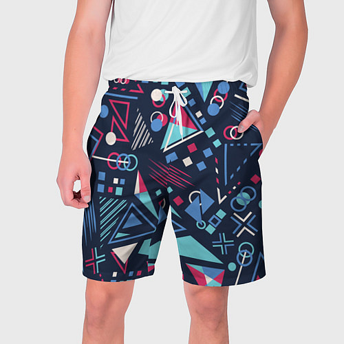 Мужские шорты Яркий абстрактный узор для спорта / 3D-принт – фото 1
