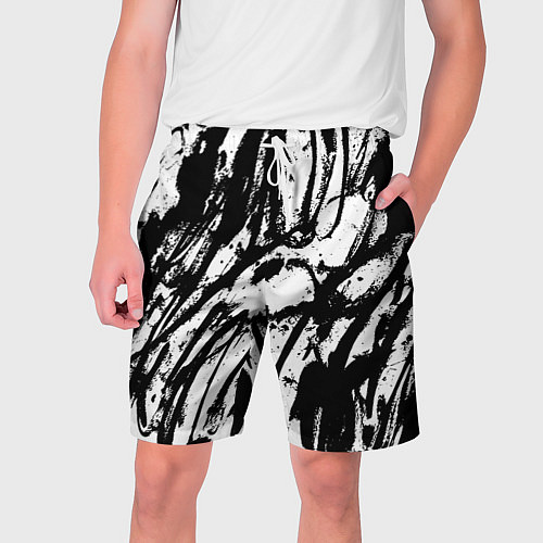 Мужские шорты Чёрно-белая абстракция: нейросеть / 3D-принт – фото 1