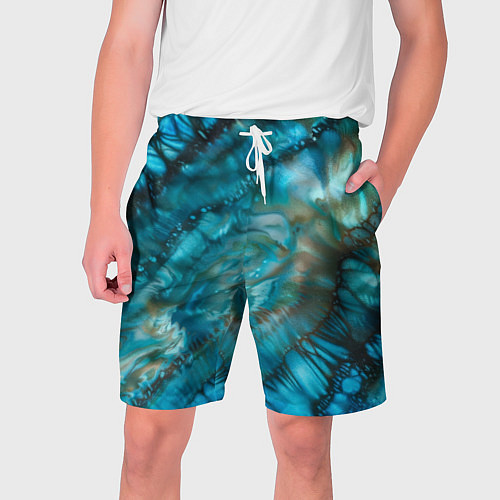 Мужские шорты Абстракция батик - морской стиль / 3D-принт – фото 1