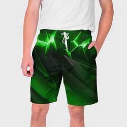 Шорты на шнурке мужские Яркая зеленая объемная абстракция, цвет: 3D-принт