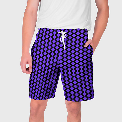 Мужские шорты Паттерн фиолетовые ромбы / 3D-принт – фото 1