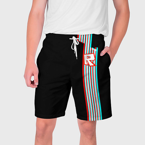 Мужские шорты Roblox glitch line / 3D-принт – фото 1