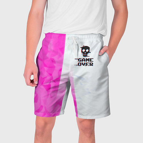 Мужские шорты Game over pink abstraction / 3D-принт – фото 1