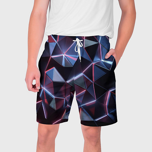 Мужские шорты Неоновые геометрические плиты / 3D-принт – фото 1
