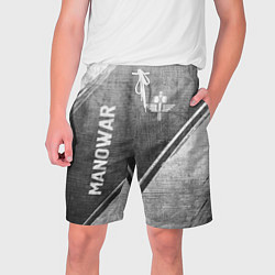 Шорты на шнурке мужские Manowar - grey gradient вертикально, цвет: 3D-принт