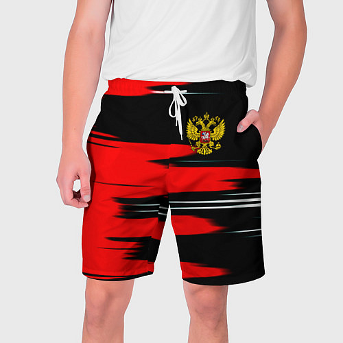 Мужские шорты Россия полосы краски / 3D-принт – фото 1