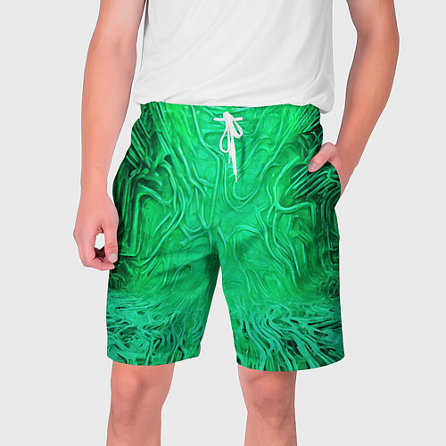 Мужские шорты Зелёный симбионт абстракция / 3D-принт – фото 1