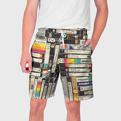 Шорты на шнурке мужские Видеокассеты vhs, цвет: 3D-принт