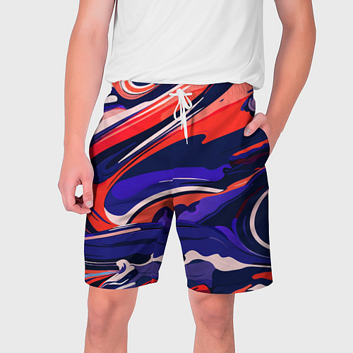 Мужские шорты Абстракция разводов разноцветная / 3D-принт – фото 1