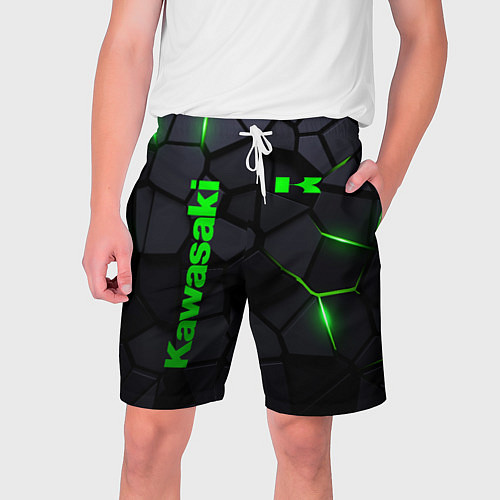 Мужские шорты Kawasaki - плиты с эффектом свечения / 3D-принт – фото 1