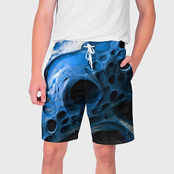 Шорты на шнурке мужские Сине-белая абстрактная структура, цвет: 3D-принт