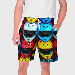 Шорты на шнурке мужские Шлемы BMX, цвет: 3D-принт