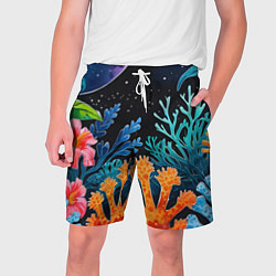 Шорты на шнурке мужские Космические кораллы, цвет: 3D-принт