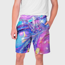 Шорты на шнурке мужские Розовые блестки, цвет: 3D-принт
