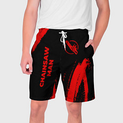 Шорты на шнурке мужские Chainsaw Man - red gradient вертикально, цвет: 3D-принт