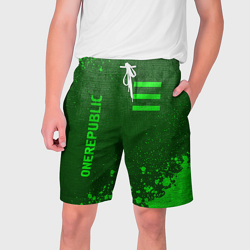 Мужские шорты OneRepublic - green gradient вертикально / 3D-принт – фото 1