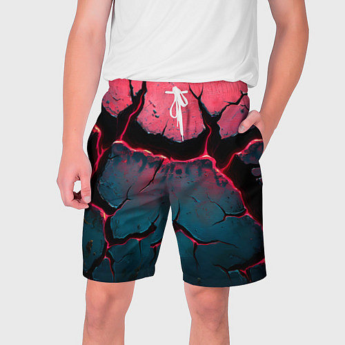 Мужские шорты Объемные разломы текстура / 3D-принт – фото 1