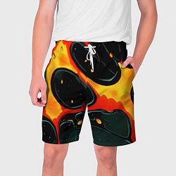 Шорты на шнурке мужские Оранжевые разломы текстура, цвет: 3D-принт