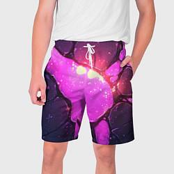 Шорты на шнурке мужские Розовая текстура разлом плит, цвет: 3D-принт
