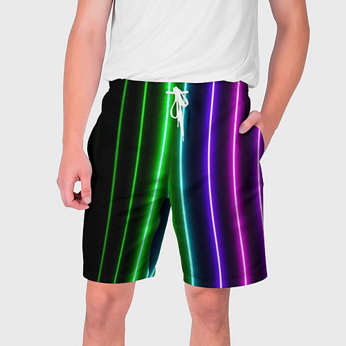 Мужские шорты Neon lines / 3D-принт – фото 1