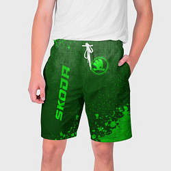 Шорты на шнурке мужские Skoda - green gradient вертикально, цвет: 3D-принт