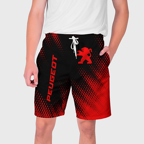 Мужские шорты Peugeot - red gradient вертикально / 3D-принт – фото 1