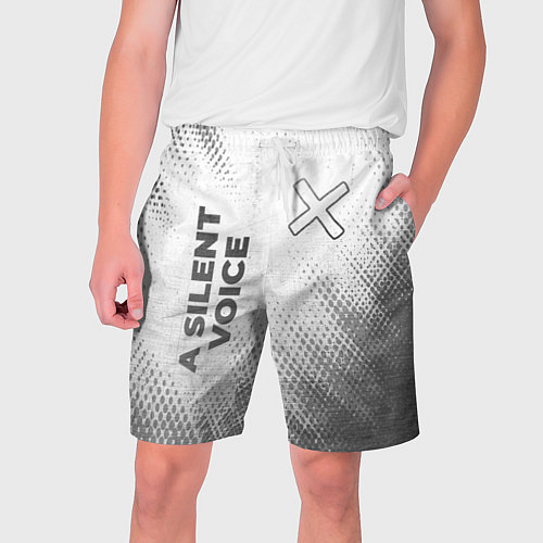 Мужские шорты A Silent Voice - white gradient вертикально / 3D-принт – фото 1
