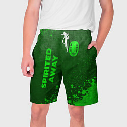 Шорты на шнурке мужские Spirited Away - green gradient вертикально, цвет: 3D-принт