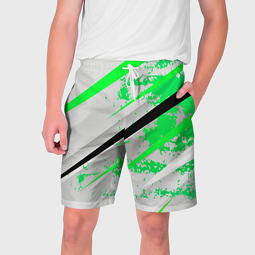 Мужские шорты Color white light green / 3D-принт – фото 1